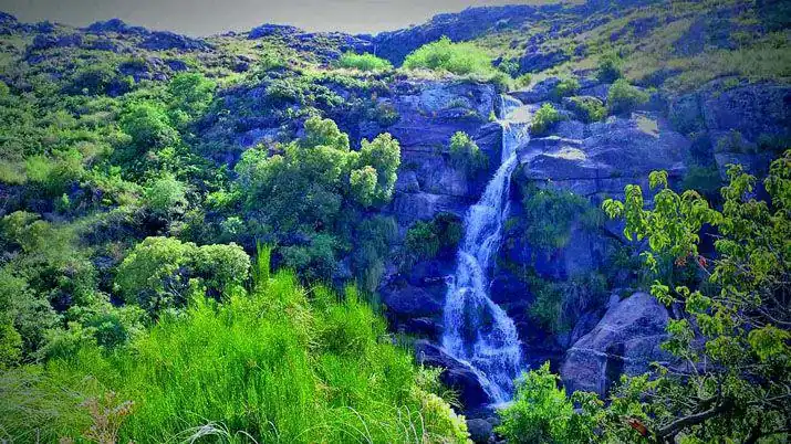 Entorno natural de Cascada Escondida con tonos verdes y granito